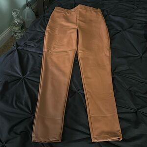 Tan leather like pants